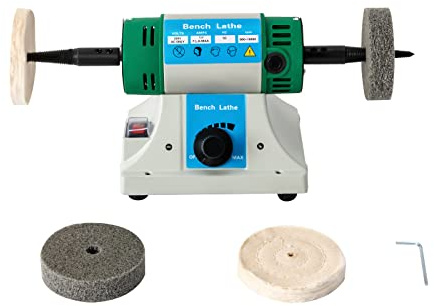 Poleringsmaskin för smycken, bordpolerare, 220 V 320 W elektriska polermaskiner med 2 tyg- och 2 fiberhjul, för slipning, polering, fräsning av metall, trä