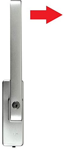 GU Schiebetür PSK Drehgriff abschließbar DIRIGENT 966/976, 34225 oder auch 30152, DIN Links silber EV1 mit Aussperrsicherung incl. SN-TEC Montageschlüssel