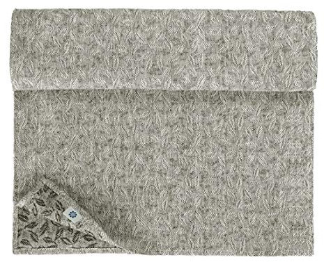 Linen & Cotton Deluxe Jacquard Damast Tischläufer Stoff Tischband Tischdeko Isla - 100% Leinen, Schwarz Weiß Weiss (45 x 240 cm) Läufer Tisch Decken für Home Haus Dekoration Esszimmer Küche Kaffee