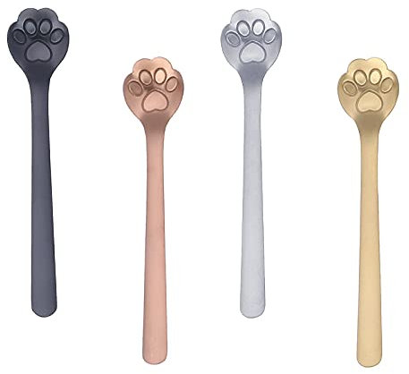 Tomedeks Cucchiaino Da Caffè Artiglio Di Gatto Cucchiaio In Acciaio Inossidabile E Cucchiaio Da Caffè,Cucchiaini Da Caffè Cucchiaini Cucchiaini Acciaio Inox Cucchiaini Lunghi Cucchiaini Da（4pcs）