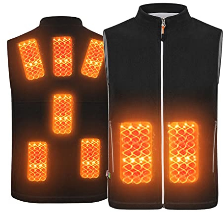 Gilet Riscaldato, Usb Gilet Riscaldato Uomo Donna, Lavabile Moto Giubbotto Riscaldato Con 3 Livelli Di Impostazioni Di Calore, 8 Zone Di Riscaldamento, Per All'Aperto, Caccia (S, Colletto in piedi)