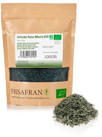 FRISAFRAN | Infuso Di Menta Pennyroyal Bio Sfuso 100g | tè alla menta | Digestivo | Anti-raffreddore | Bevanda salutare | Tè alla menta per la respirazione | Antivirale naturale | Tisana menta