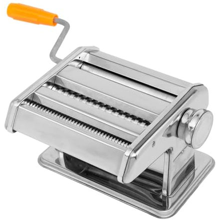 RevolutionLine - Máquina manual para hacer pasta fresca | Laminadora de pasta de acero inoxidable para espaguetis fettuccine y fideos | Incluye manivela y abrazadera | 6 grosores diferentes de pasta