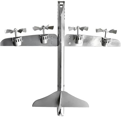 Ronyme Windspiel, Windfänger, Flugzeug-Windmühle mit Metallpfahl, Kunstskulptur aus Eisen, Gartenskulptur für Rasen, Terrasse, draußen, Geschenk