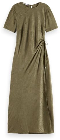 Scotch & Soda Abito Avvolgente in Raso, Washed Military 335, 42