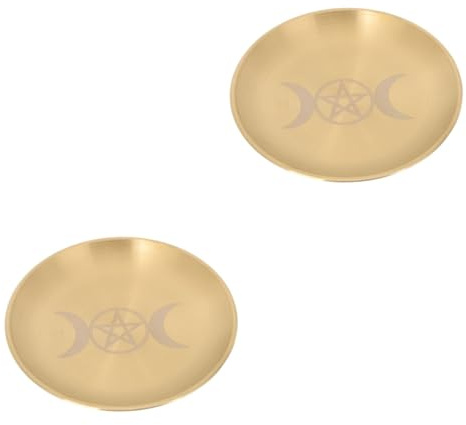 PRETYZOOM 2 Bandejas Multiusos De Almacenamiento Redondas para Decoración Wicca Y Altar De Bodas.