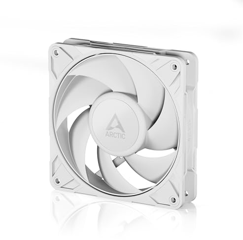 ARCTIC P12 Pro PST - Potente Ventilador de Caja PC Premium, Case Fan PWM de 120 mm con Divisor de Cable en Y, 600–3000 rpm, 0 rpm <5% PWM, Rodamiento fluidodinámico, 4 Pines - Blanco
