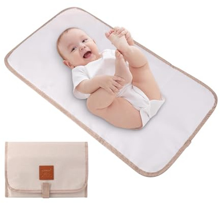 Portable Baby Changing Mat, Lightweight Foldable Travel Nappy Changing Pad, Waterproof Newborn Changer Pads for Home and Outdoor Use, Soft and Breathable
