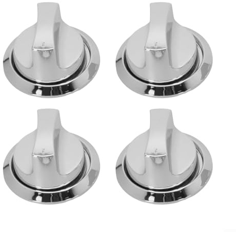HavenlyCove 4 manopole di Ricambio per griglia a Gas, Adatte per bruciatori da 58 mm, elettroplaccate per Attrezzature da Cucina all'aperto per Barbecue (con Base)