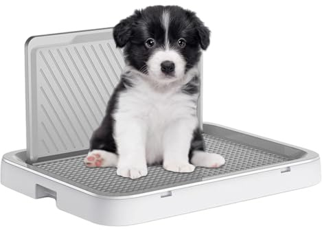 Inodoro para perros con bandeja de recogida de orinal, bañera impermeable para interior y exterior con red, base de entrenamiento para mascotas pequeñas, para casa, viajes, dormitorio, apartamento