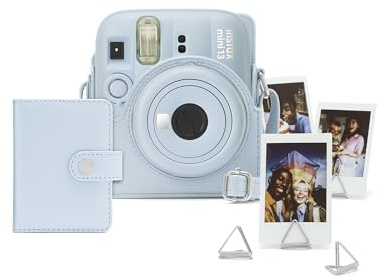 instax mini 13 instantkamera Tillbehörskit innehållande kamerafodral som är redo att fotografera med, mini-album och fotoklämmor, Frost Blue