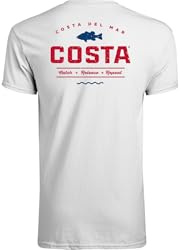 Costa Del Mar Topwater Short Sleeve T Shirt, White, Large