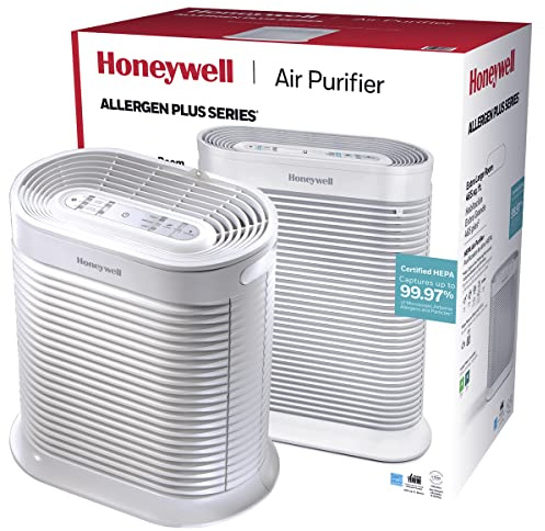 Honeywell HPA300 HEPA Air Purifier, Airborne Allergen Reducer for Large Rooms (465 sq ft), White - Wildlfire/Smoke, Pollen, Pet Dander, and Dust Air Purifier