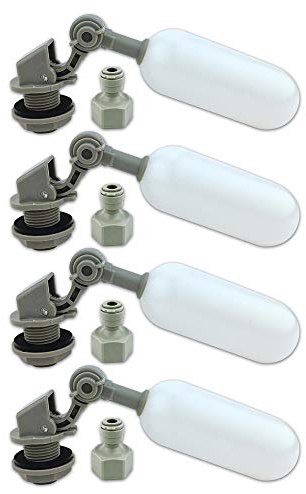 Finerfilters Valvola galleggiante regolabile da 1/4 per osmosi inversa, acquari, idroponica, alimentatori automatici (confezione da 4)