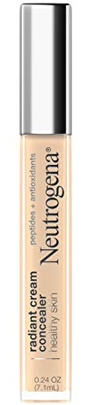 Neutrogena Healthy Skin Radiant Brightening Cream Concealer with Peptides & Vitamin E Antioxidant, Lightweight Perfecting Concealer, Non-Comedogenic, Ivory Light 01 with Neutral Undertones, 0.24 oz