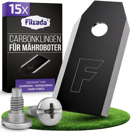 Filzada® 15x Robotgräsklipparblad Carbon - Kompatibel med Husqvarna Gardena