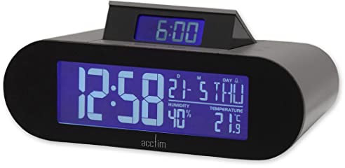 Acctim Kian Digital Alarm Clock Crescendo Alarm Date, Temperature & Humidity Display Pop Up Alarm Dovetail