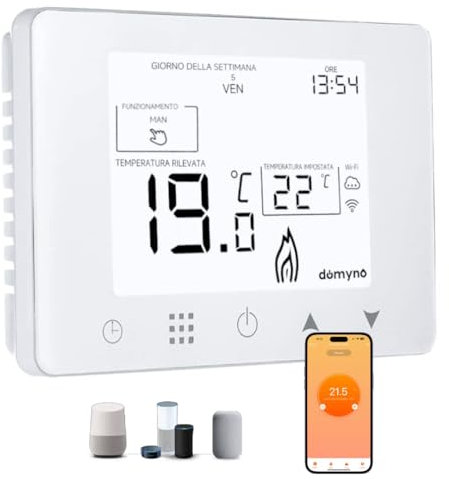 CRONOTERMOSTATO WIFI PROGRAMMABILE SMARTPHONE APP ALEXA TERMOSTATO CALDAIA DA PARETE O BOX 503 ALIMENTAZIONE 90-240 Vac