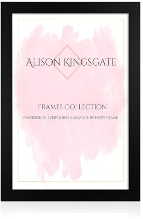 Alison Kingsgate Modern Black Picture Frame for Photos & Posters - 100X70CM | Engineered Wood, Shatterproof Perspex Front, Ideal for Wall Art Display, Documents, Certificate & Home Décor