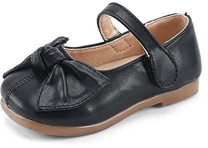 MASOCIO Girls Mary Jane Shoes Bow Toddler Kids School Shoes Flat Dress Shoes (Toddler/Little Kid)