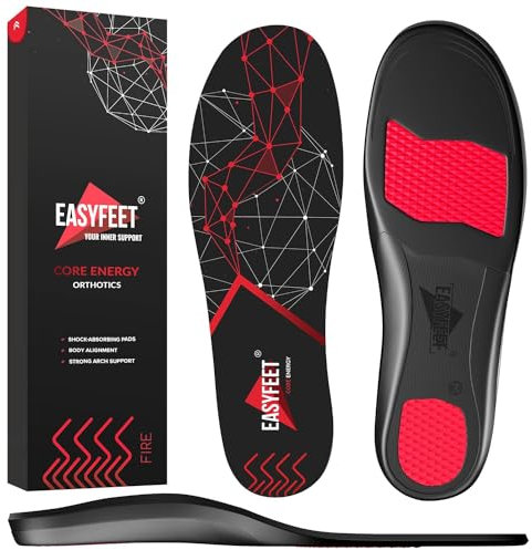 Semelles Anti-Fatigue - Soutien de la Voûte Haute - Semelles Orthopédiques Hommes Femmes - Pour Fasciite Plantaire, Douleurs de la Voûte et des Pieds - Pour Chaussures de Travail, Baskets, Randonnée