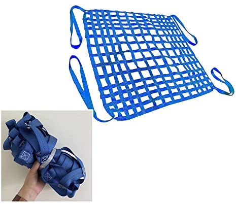 GUODDM Tear-Resistant Lifting Net - Polyester Cargo Sling Net, Safe Outdoor Climbing Net, Trailer Cargo Nets, Rope Lifting Net, Load 0.3-3.5ton, Strong Load-Bearing, Blue
