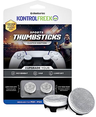 KontrolFreek Clutch für PlayStation 5, PS5 und PlayStation 4, PS4-Controller, Performance-Thumbsticks, 2 Low-Rise Concave, Schwarz & Weiß