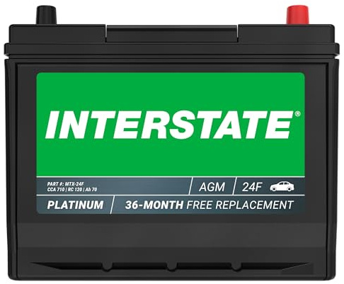 Interstate Batteries Car Battery 12V 70Ah 710CCA Group 24F AGM
