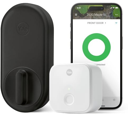 Yale Approach Smart Wi-Fi Deadbolt Retrofit Smart Lock, Unlimited Virtual Keys, App Remote Control, Keyless Entry - Black