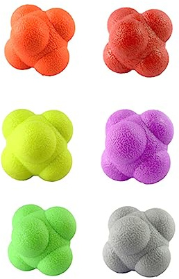 CHUANGOU 6Pcs Bola De Reacción Hexagonal Silicona Agilidad Coordinación Reflex Ejercicio Deportes Fitness Ball Bola de reacción de Rebote Hexagonal