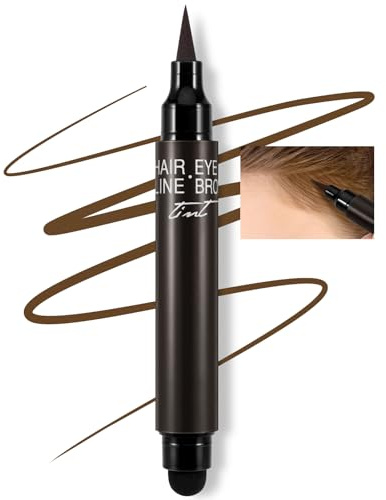 Boobeen 2 en 1 Hairline Roots Stick, Multi-Uso, Rellenador de Raíces de Cabello Fino Retoque y Dibujo de Cejas Eye Liner, Larga Duración Resistente al Agua para Mujeres