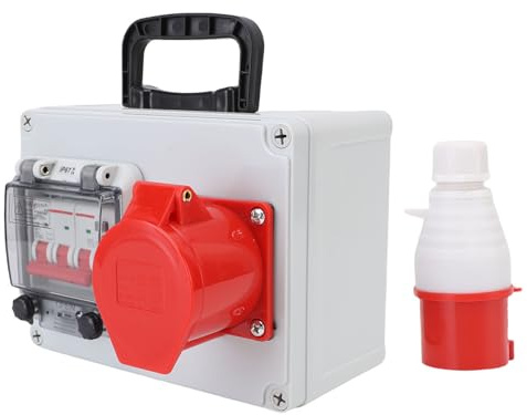 Eujgoov Multifunctional Outlet Box Portable Industrial Socket Electrical Distribution Box for Construction Site Factory Workshop