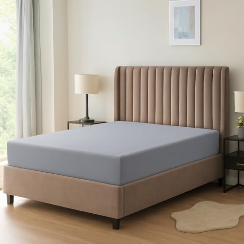MH Traders Thermal Flannelette Fitted Sheets - 100% Brushed Cotton Flannel - Warm & Cosy - Elasticated Corners - Single - Gray
