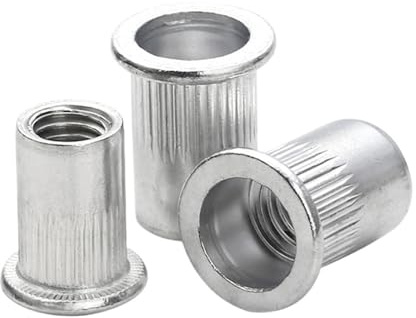Staffe pieghevoli per mensole, Inserto for rivetto filettato a testa piatta in lega di alluminio Nutsert Dado cieco 20 pezzi Argento M3-M12(M10)