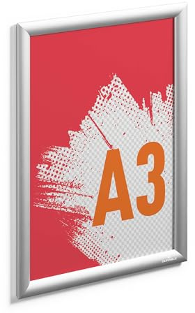 Durable Fold Outdoor A3 Affischram, Väderbeständig, silver, 503423 | Robust aluminiumram för utomhusbruk, vattentät IPX4, UV-beständig folie, för skruvning eller limning, 451 x 327 mm