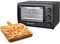 BEPER 90.883 Elektrischer Backofen, 20 Liter, 1300 W, Edelstahl-Heizelemente, Doppelverglasung, 3 Kochstufen, Schwarz
