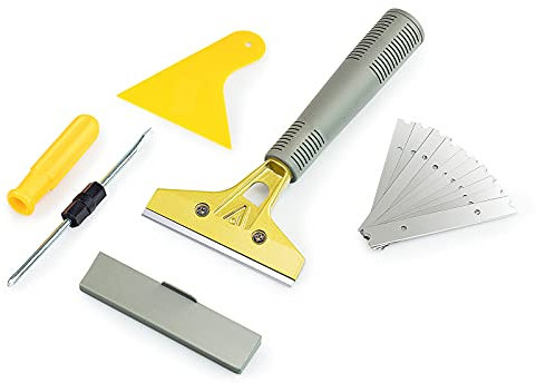 LDS Industry, grattoir vitroceramique,Grattoir pour Plaque Lames Métalliques,Universel Grattoirs pour Vitre, Vitrocéramique, Plaque à Induction, Voiture, Miroir, Autocollant, Nettoyage Scrp-A