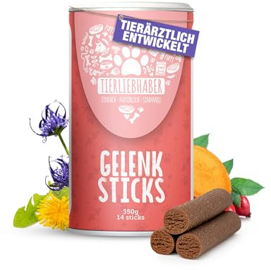 TIERLIEBHABER – Gelenk Sticks 350 g Grünlippmuschel Hund & Teufelskralle Hund – Unterstützt Bewegungsapparat & Gelenke – Kollagen, MSM & natürliche Nährstoffe – Gelenkfit Ergänzung – Dog Snacks