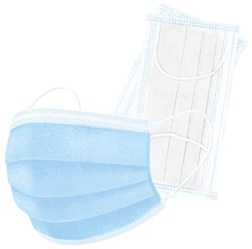 LOVE trends LT-50-PC Polypropylene 3-layer protective masks with ear hooks, blue, 50 pieces