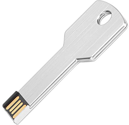 ASHATA Unidad Flash USB con Forma de Llave, Unidad Flash Plateada de 8 GB a 64 GB, Disco de expansión Memory Stick, para Uso en computadora(64 GB)