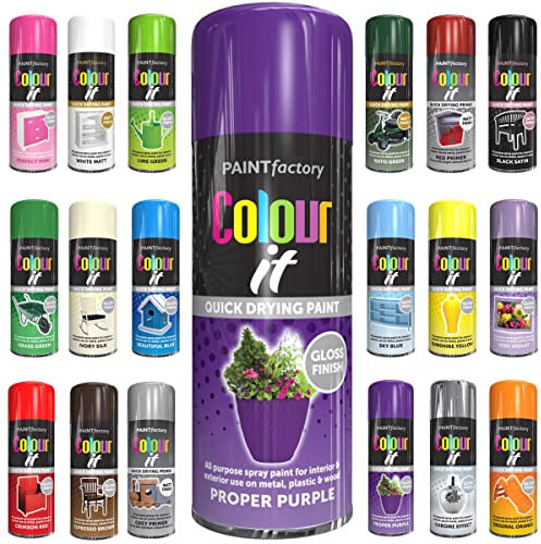 Classic Signature - 1 x Proper Purple All Purpose Aerosol Spray Paint 400ml Quick Drying Spray, Fast Dry and Excellent Coverage for Metal, Wood, Plastic and More