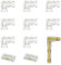 COB LED Streifen auf Kabelverbinder Unverdrahtete Clips lötfrei Steckverbinder Set für 8mm Breite COB LED Streifen 2Pin, 2 Stück Transparente Mittelverbinder,8 Stück L Form für LED Streifen 12V 24V