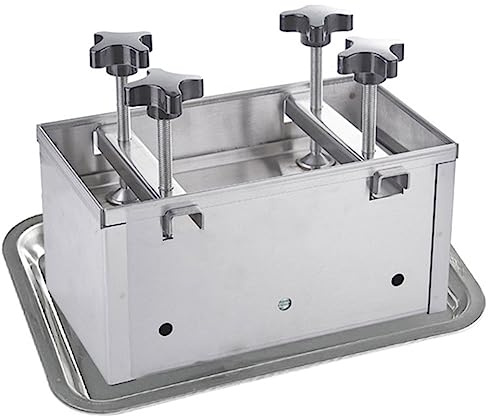 Stampo per pressa per carne in acciaio inossidabile, stampo per pressa per prosciutto con dispositivo di pressurizzazione a doppia vite, hamburger per hamburger ripieni hamburger slider barbecue 3KG