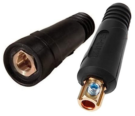 2 conectores para máquina de soldar, cable de soldadura negro, ajuste rápido para equipos de soldadura TIG, DKJ10-25, macho y hembra