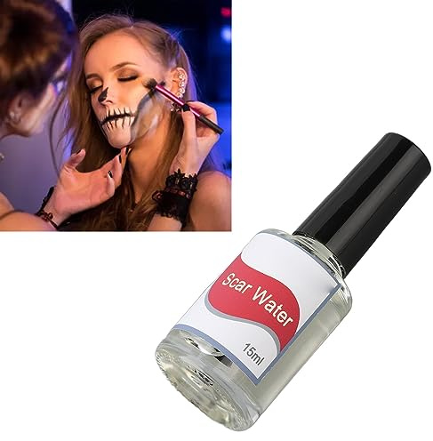 Líquido para Cicatrices de Maquillaje, Líquido para Cicatrices de Maquillaje Cosmético Realista Efectos Especiales Maquillaje Líquido Colodión Rígido con Pincel Gelatina Efectos