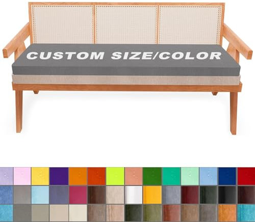 QXNLXX Cojines Banco Tamaño Personalizado, Cojín de Banco para Interiores y Exteriores, Adecuada para Bancos de jardín, Cojines de Banco para Cocina, Comedor, Columpios, terrazas
