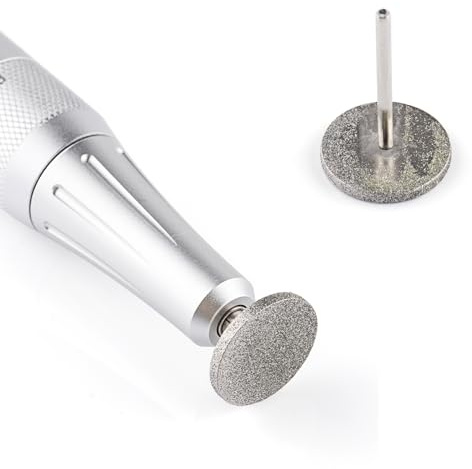 NMKL38 20mm Diamond Grain Nail Drill Bit Sanding Disc for Nail Tips Shape Grinder Cuticle Cutter Shaft Grinding Head (20MM) with 2 Sanding Paper