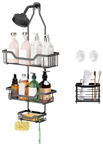 SLTAXAR Mensola doccia da appendere, organizer per doccia, supporto per shampoo