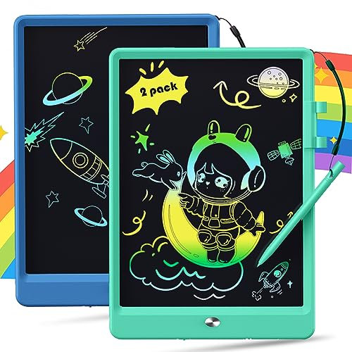 Kidopire Travle Toy for Kids Toddler, 2 Pack LCD Writing Drawing Tablet, 10.5 Inch Doodle pad board, Etch Sketch Gift for 3 4 5 6 7 8 9 Years Old Girl Boy