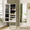 Dripex White Jewelry Cabinet Mirror, Free Standing Dressing Mirror Lockable Jewellery Organiser Unit, 3 Angles Adjustable Jewellery Armoire with Large Storage